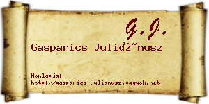 Gasparics Juliánusz névjegykártya